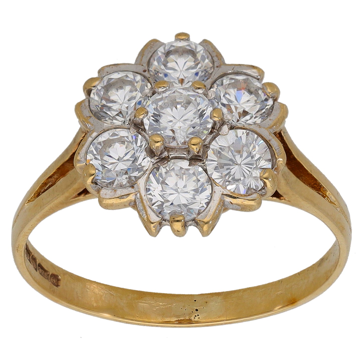 9ct Gold Cubic Zirconia Dress/Cocktail Ring Size N