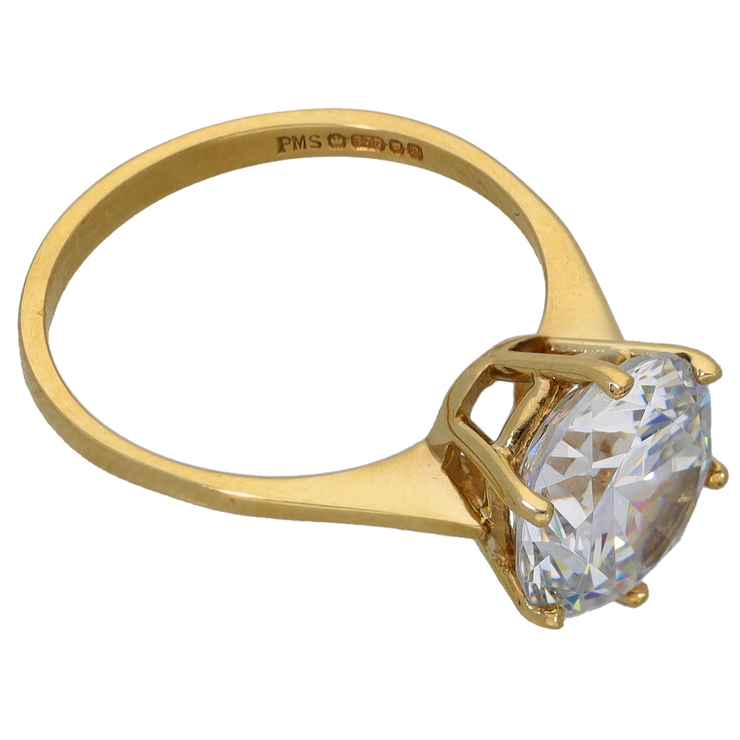9ct Gold Cubic Zirconia Single Stone Ring Size N
