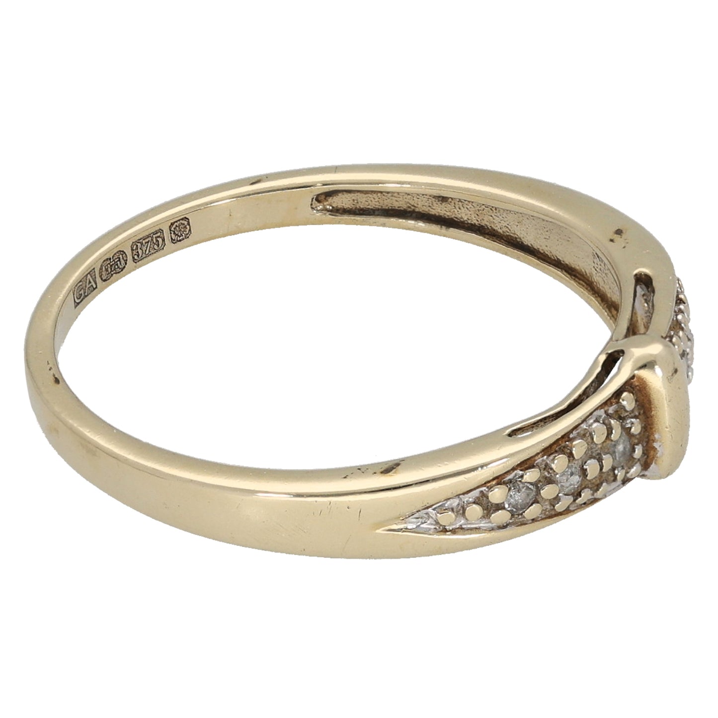 9ct Gold 0.03ct Diamond Half Eternity Ring Size N