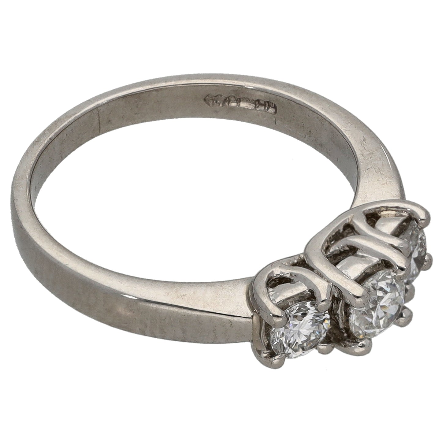 Platinum 0.20ct Diamond Trilogy Ring Size K