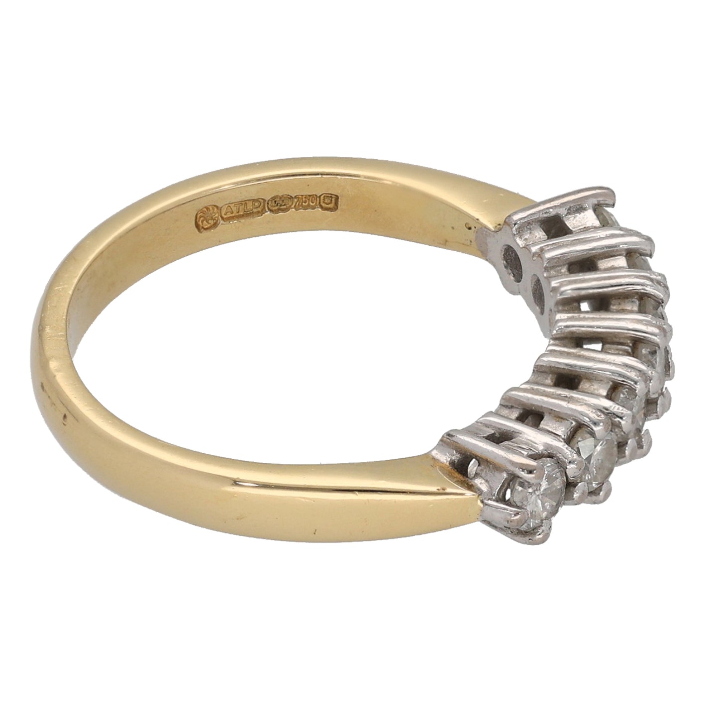 18ct Gold 0.50ct Diamond Half Eternity Ring Size L