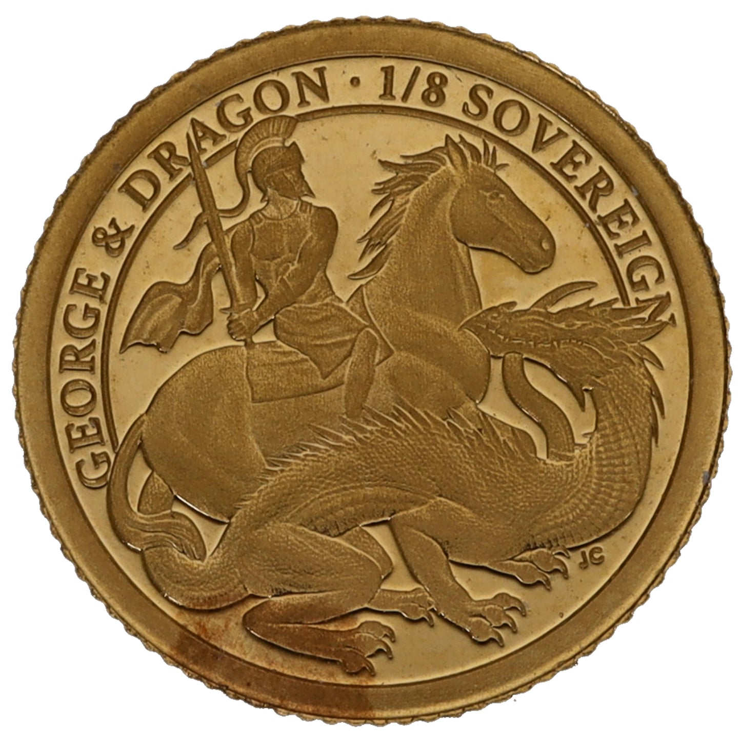 22ct Gold George & Dragon Eighth Sovereign Coin 2021