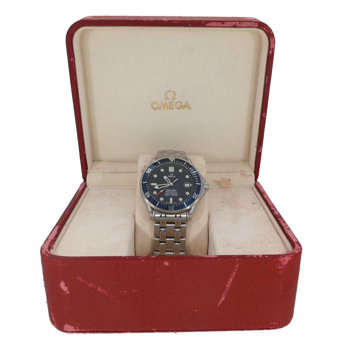 Omega Seamaster 2531.80.00, blue dial and bezel, stainless steel, box image