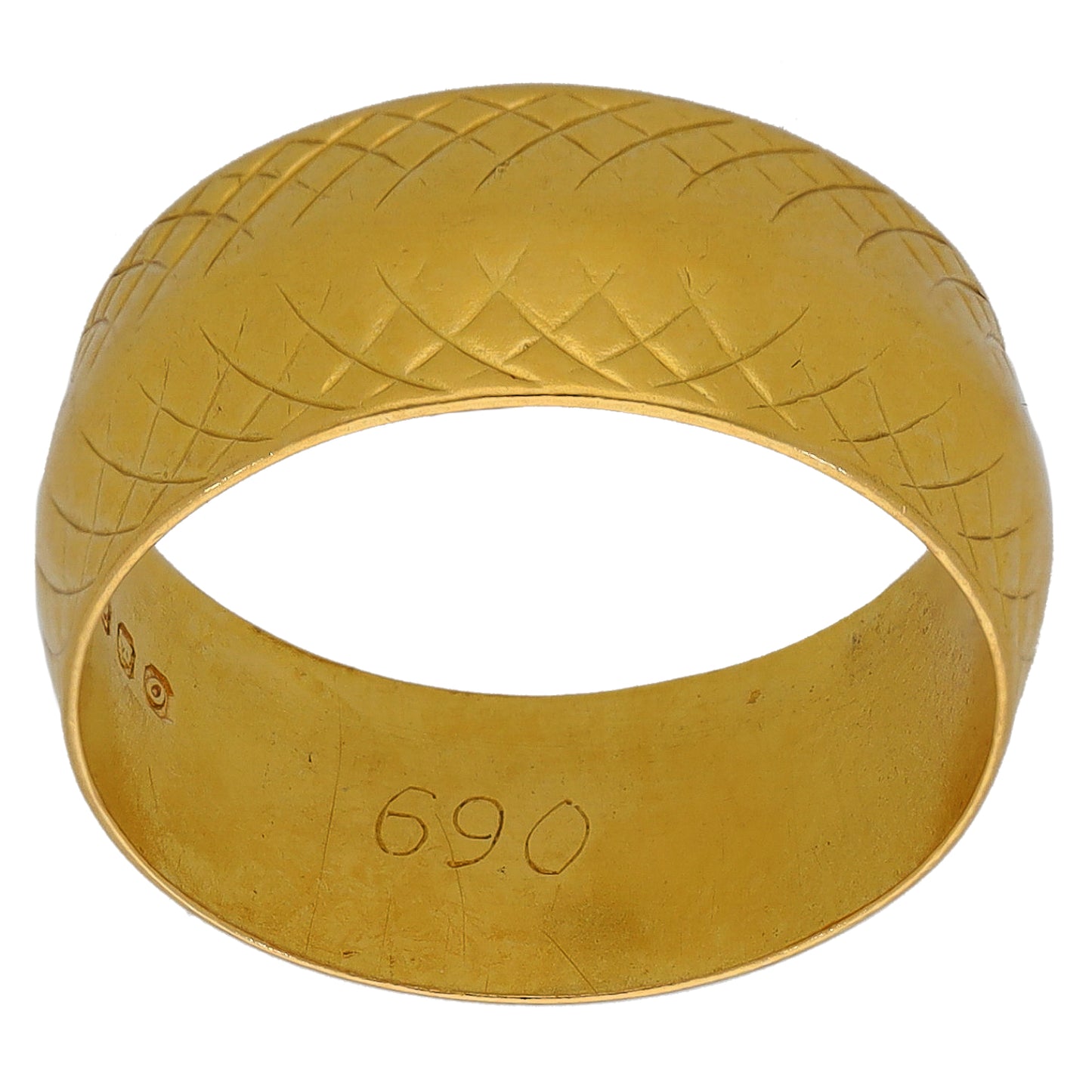 22ct Gold Patterned Wedding Ring Size N