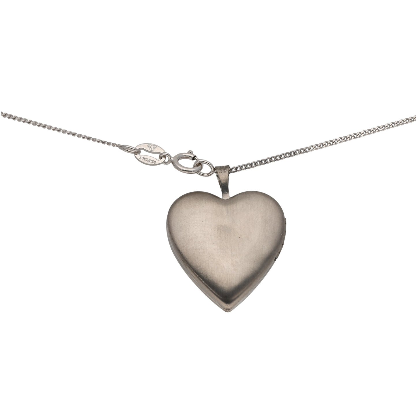 New Sterling Silver Scribed Locket With Chain 18"