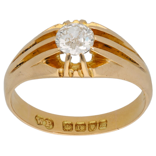 18ct Gold 0.40ct Diamond Single Stone Ring Size P