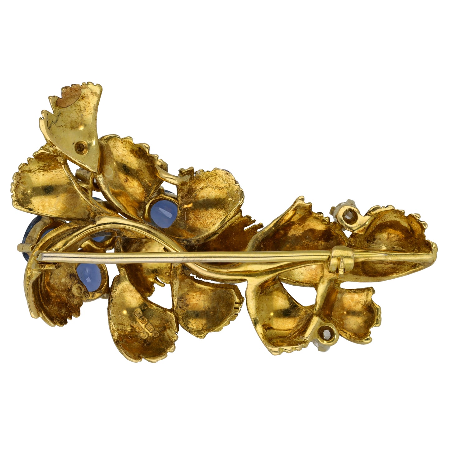 18ct Gold 0.35ct Diamond & Sapphire Dress Brooch