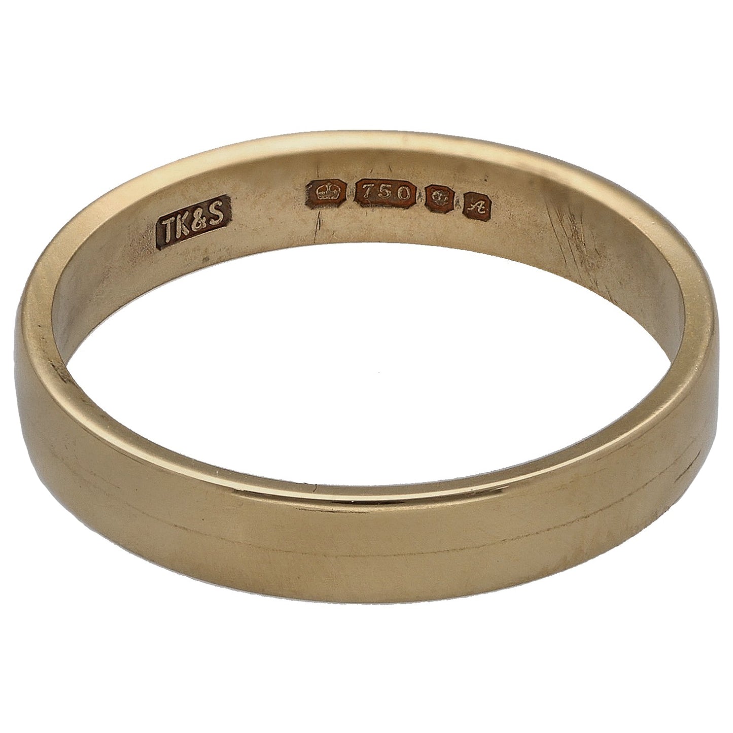 18ct Gold Plain Wedding Ring Size O