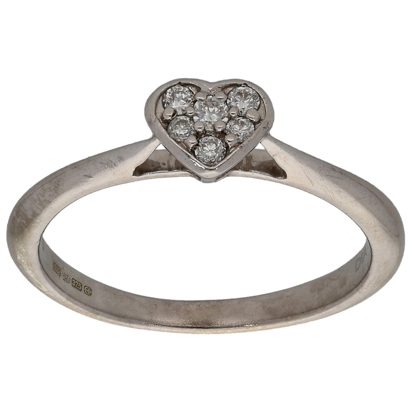 9ct White Gold 0.10ct Diamond Cluster Ring Size K