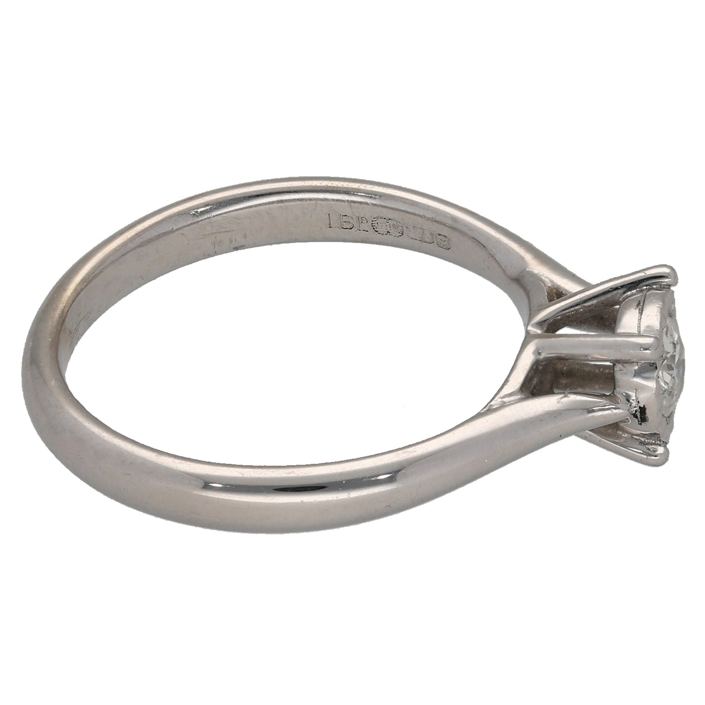 9ct White Gold 0.25ct Diamond Solitaire Ring Size P