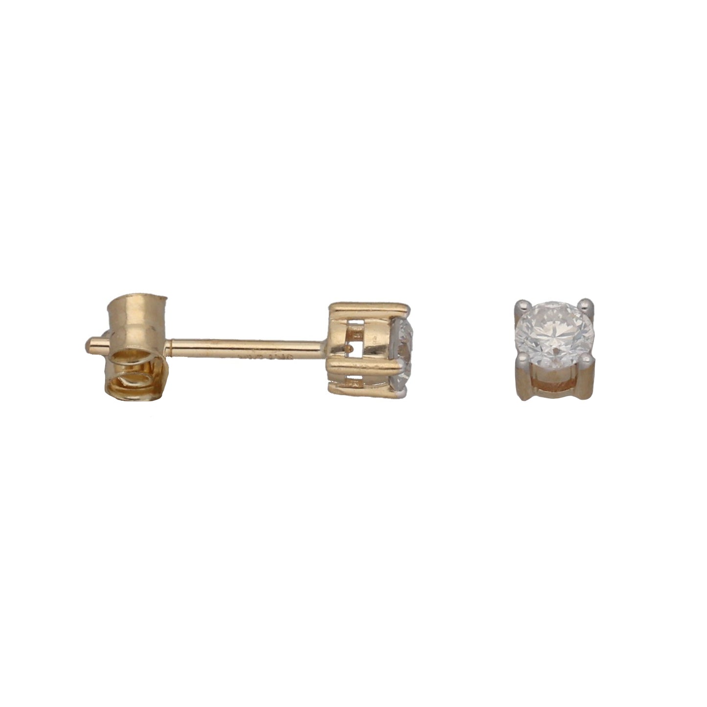 New 9ct Gold 0.25ct Diamond Solitaire Earrings
