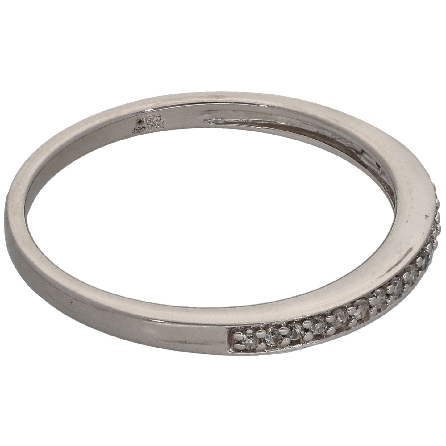 9ct White Gold 0.085ct Diamond Half Eternity Ring Size Q