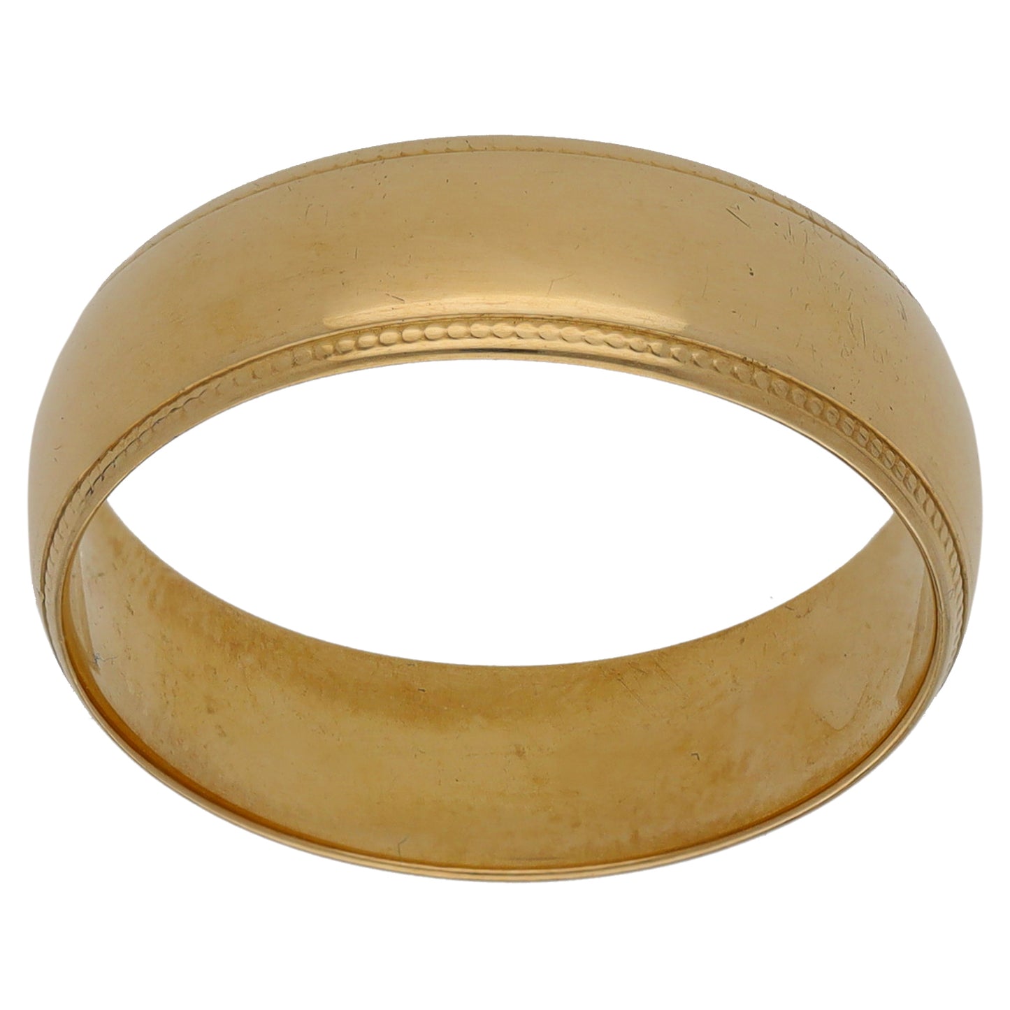 9ct Gold Patterned Wedding Ring Size R