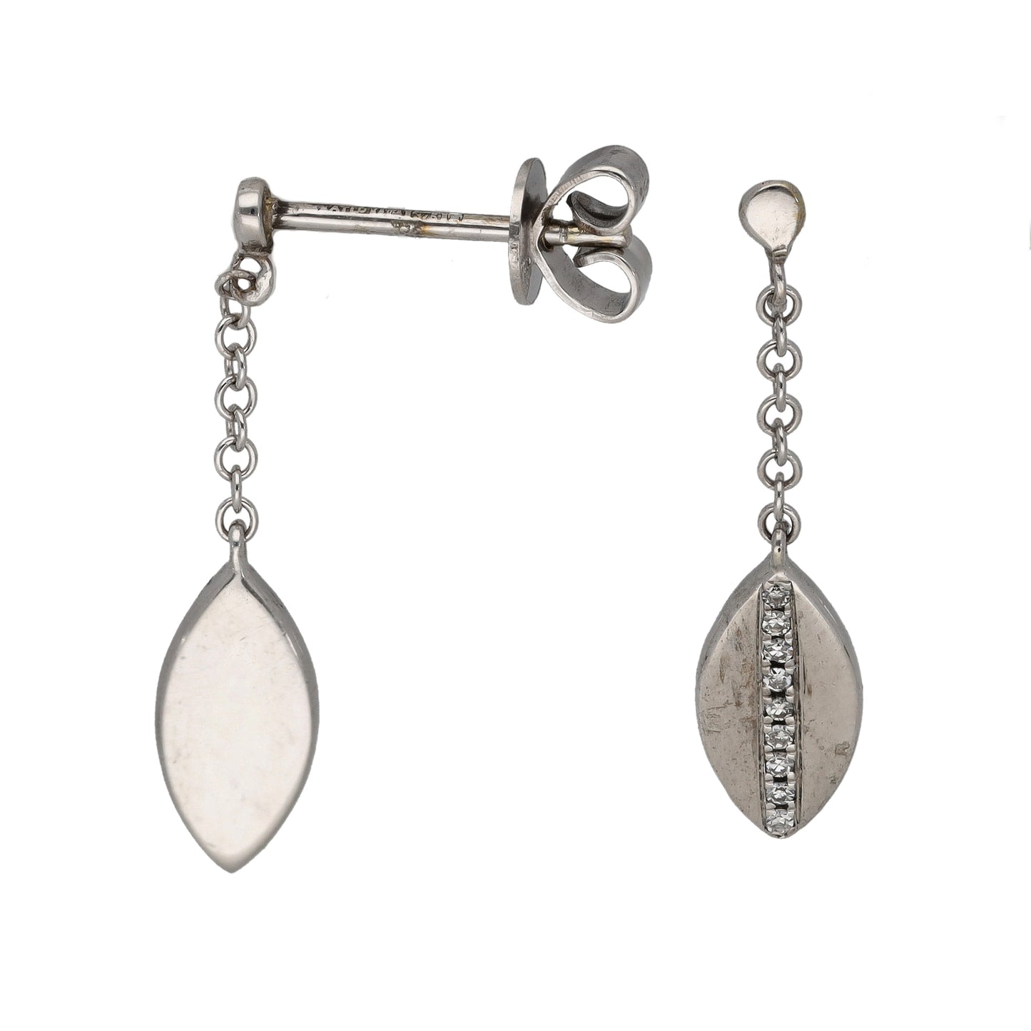 9ct White Gold 0.08ct Diamond Drop Earrings