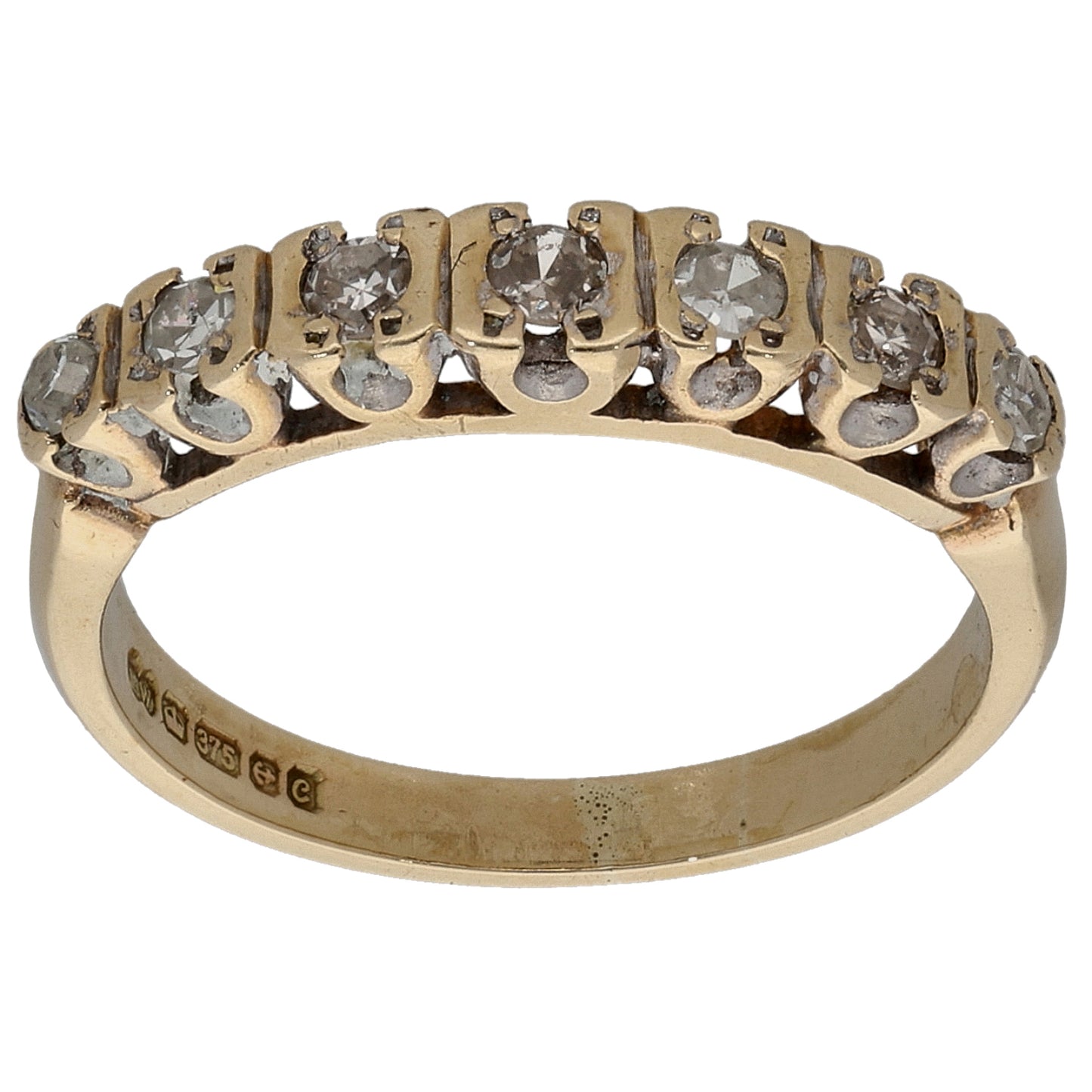 9ct Gold 0.28ct Diamond Half Eternity Ring Size N