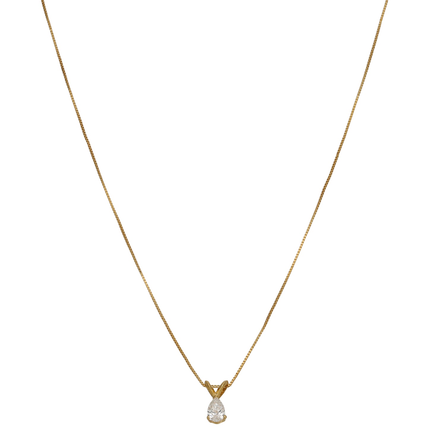 18ct Gold 0.26ct Diamond Solitaire Pendant With Chain