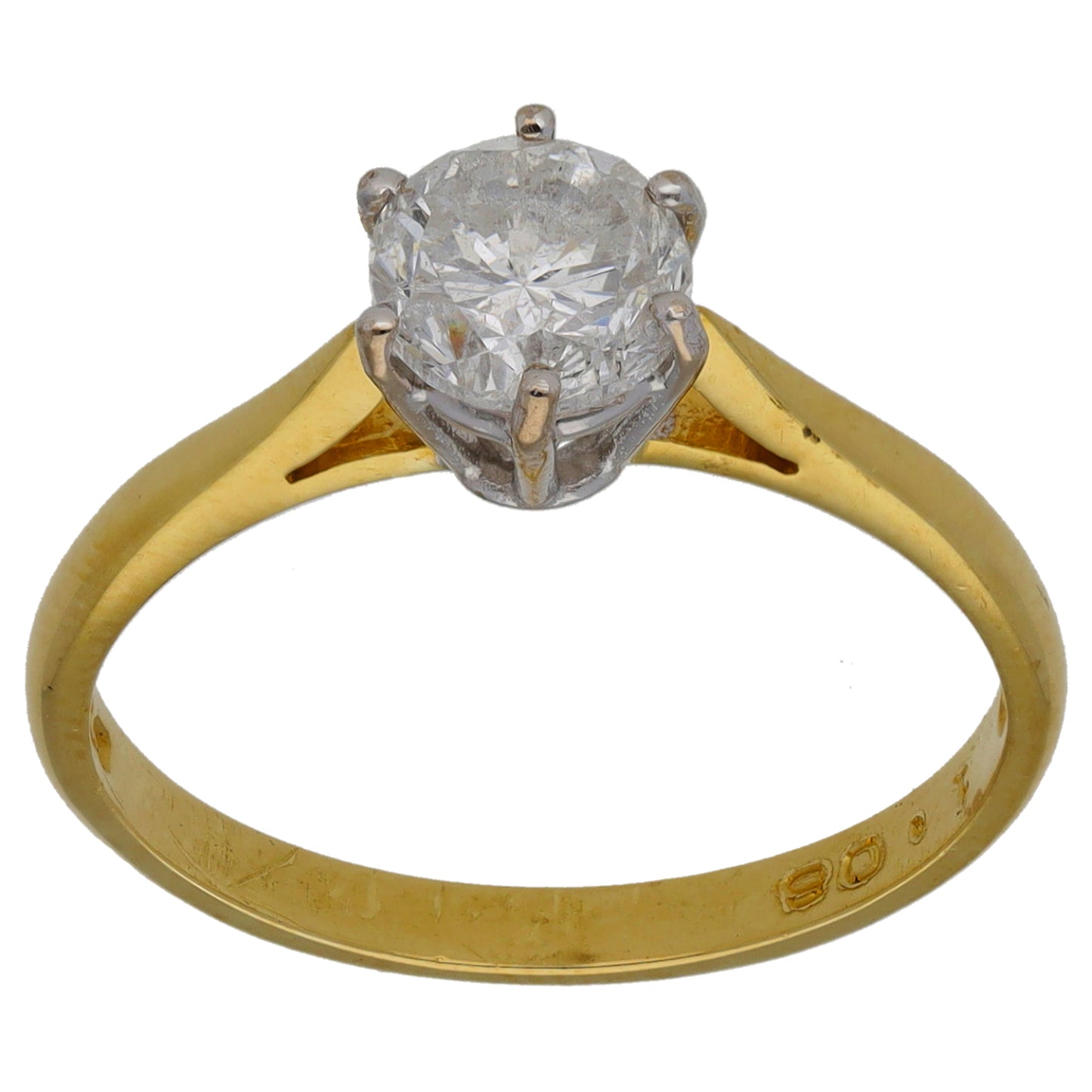 18ct Gold 0.96ct Diamond Solitaire Ring Size O
