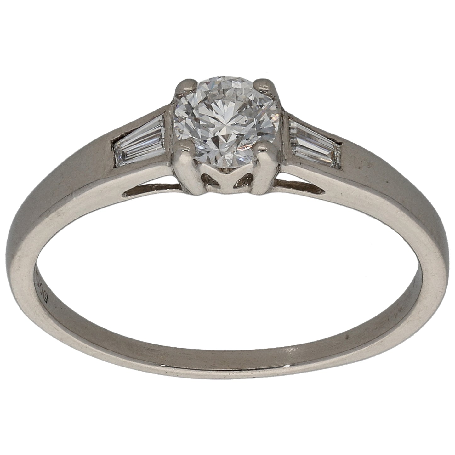 Platinum 0.40ct Diamond Trilogy Ring Size O