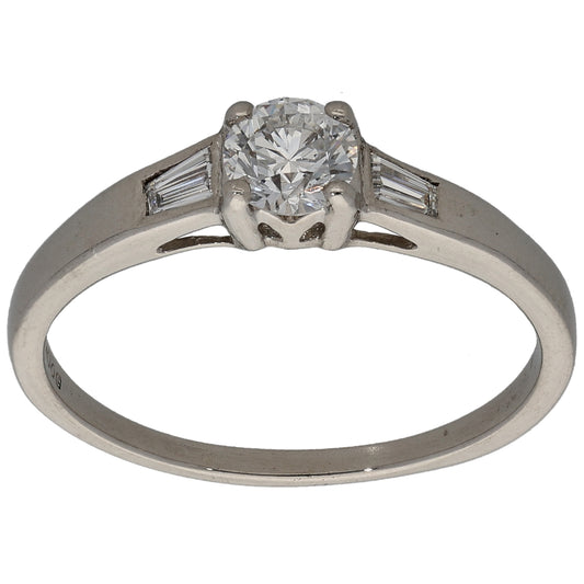 Platinum 0.40ct Diamond Trilogy Ring Size O