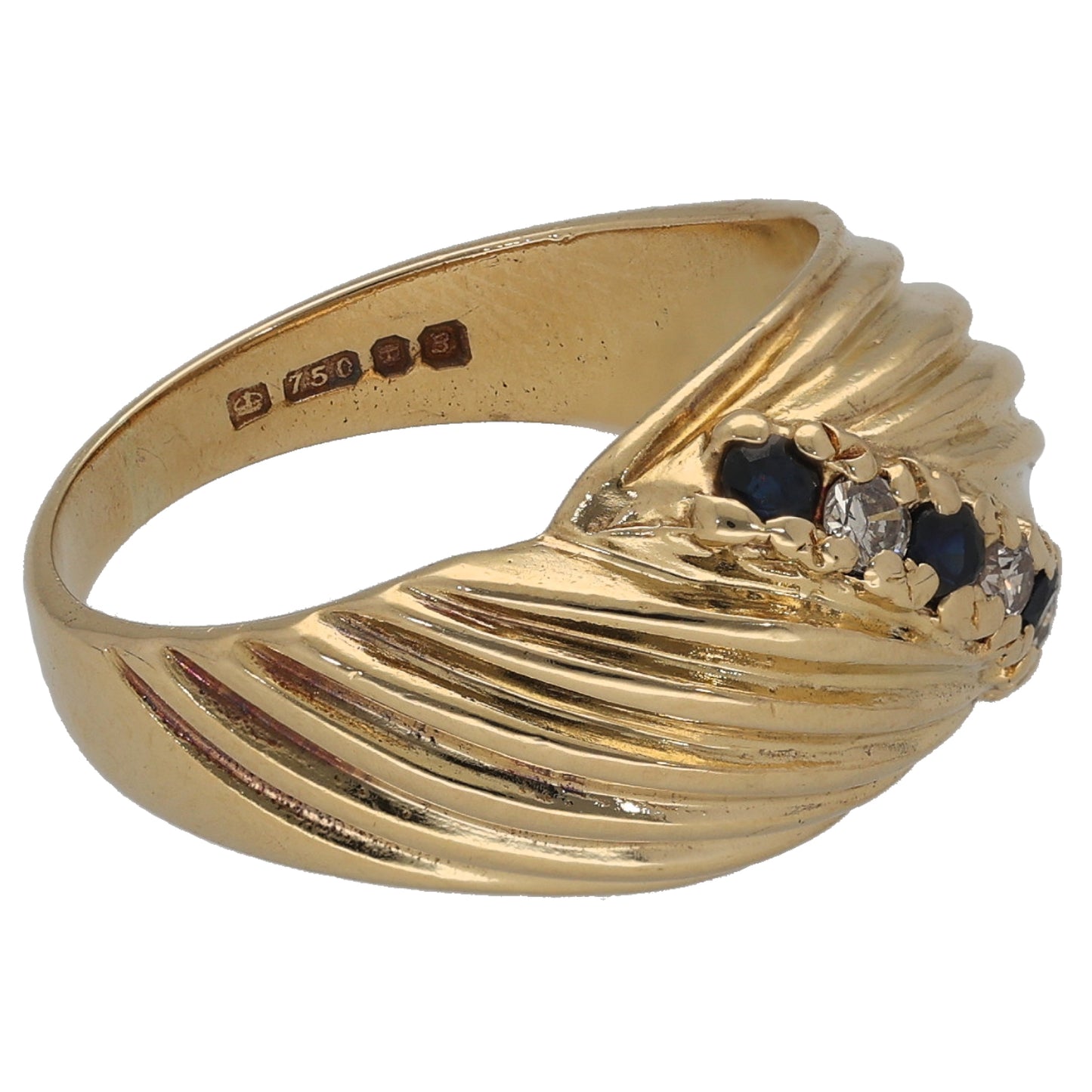 9ct Gold 0.09ct Diamond Dress/Cocktail Ring Size M