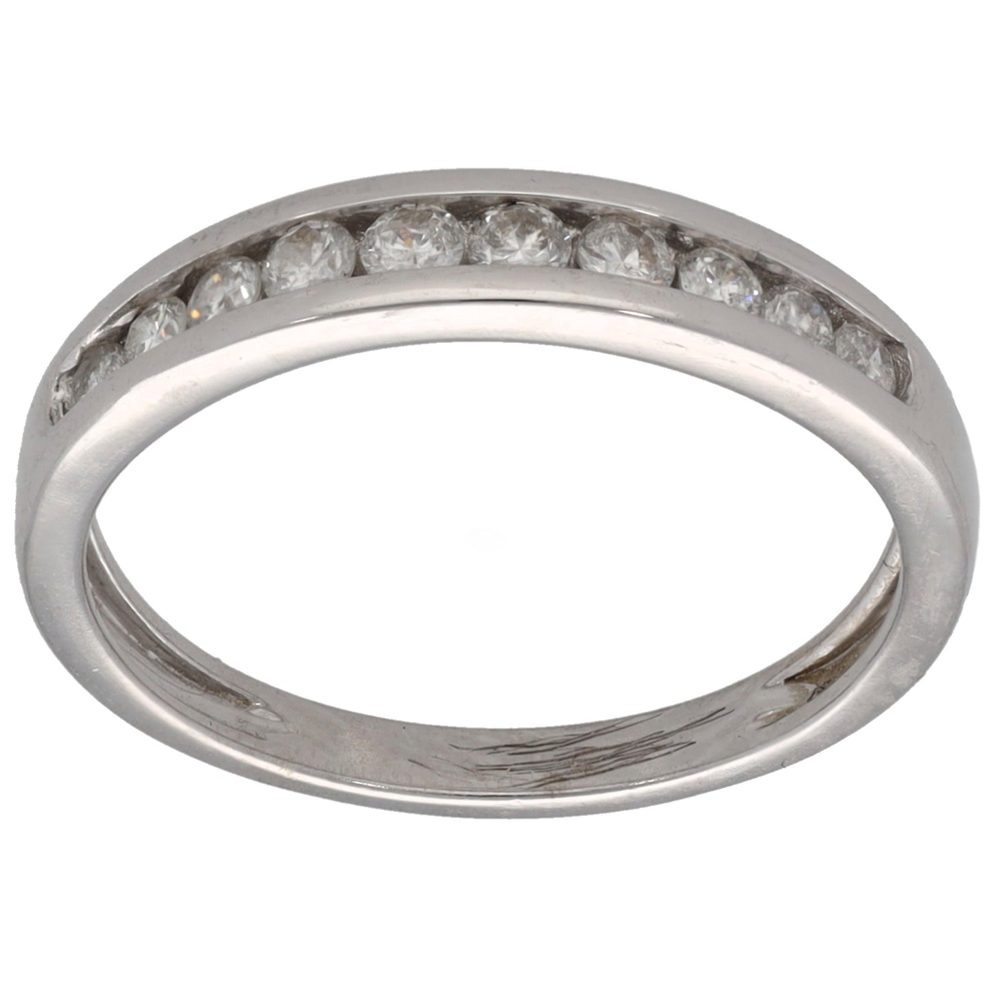 9ct White Gold 0.20ct Diamond Half Eternity Ring Size M