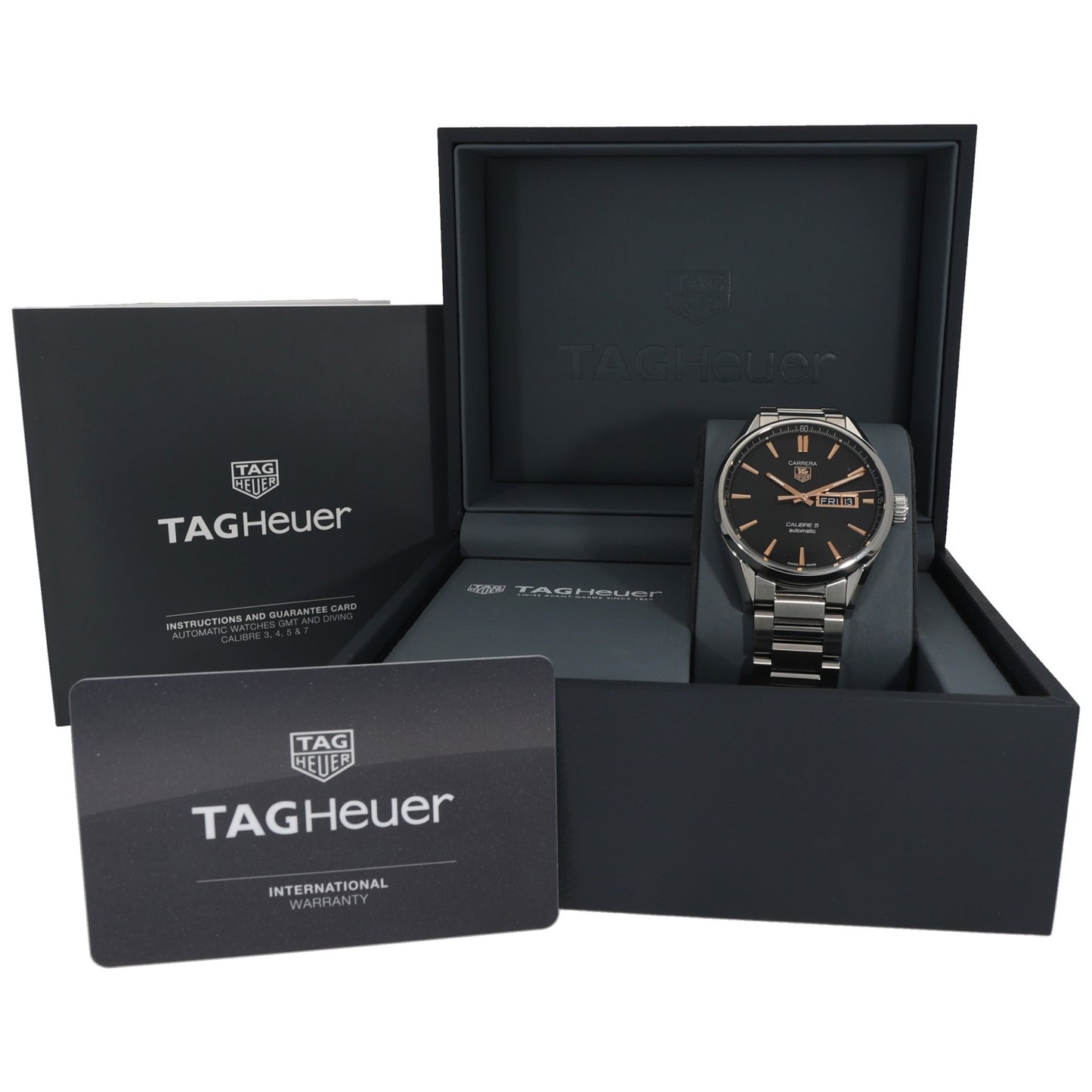 Tag Heuer Carrera WAR201Cstainless steel watch in gift box with instruction cards
