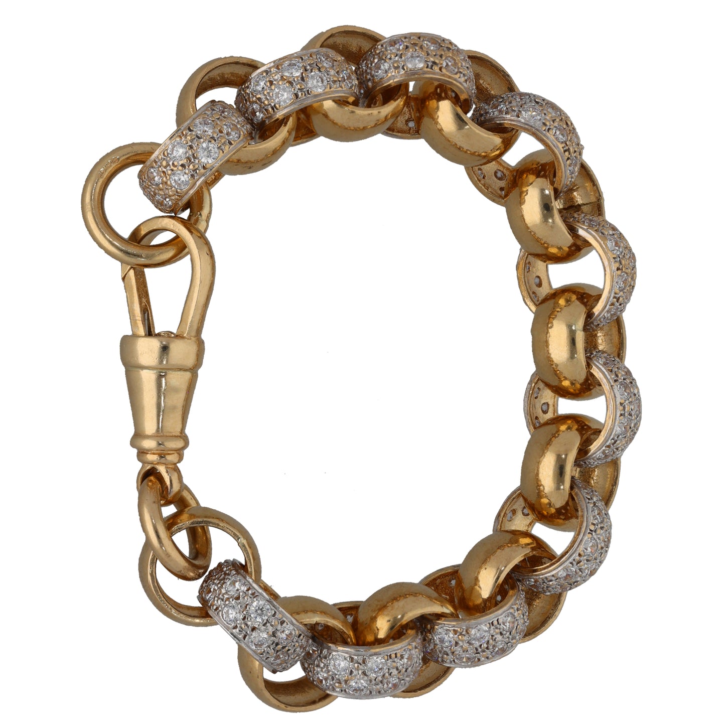 9ct Gold Cubic Zirconia Belcher Bracelet