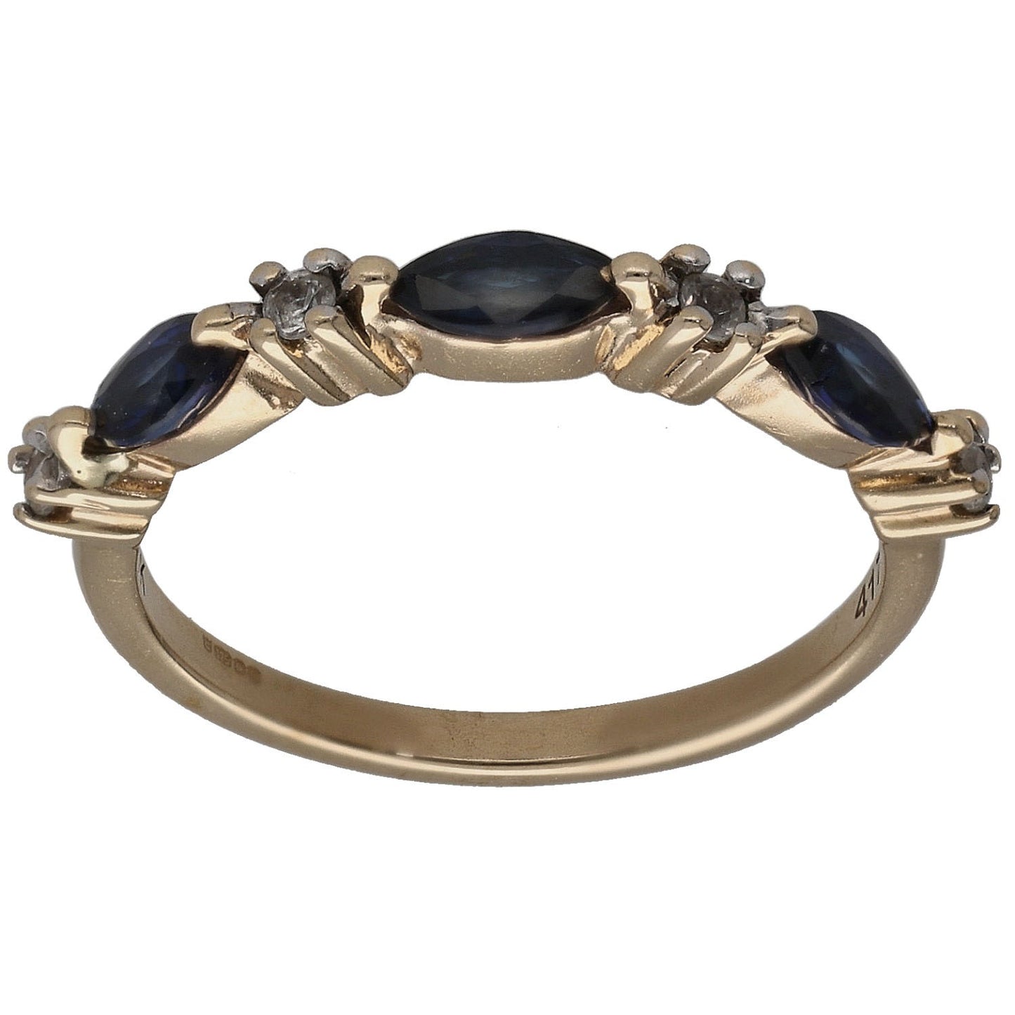 9ct Gold Sapphire & Imitation Dress/Cocktail Ring Size J