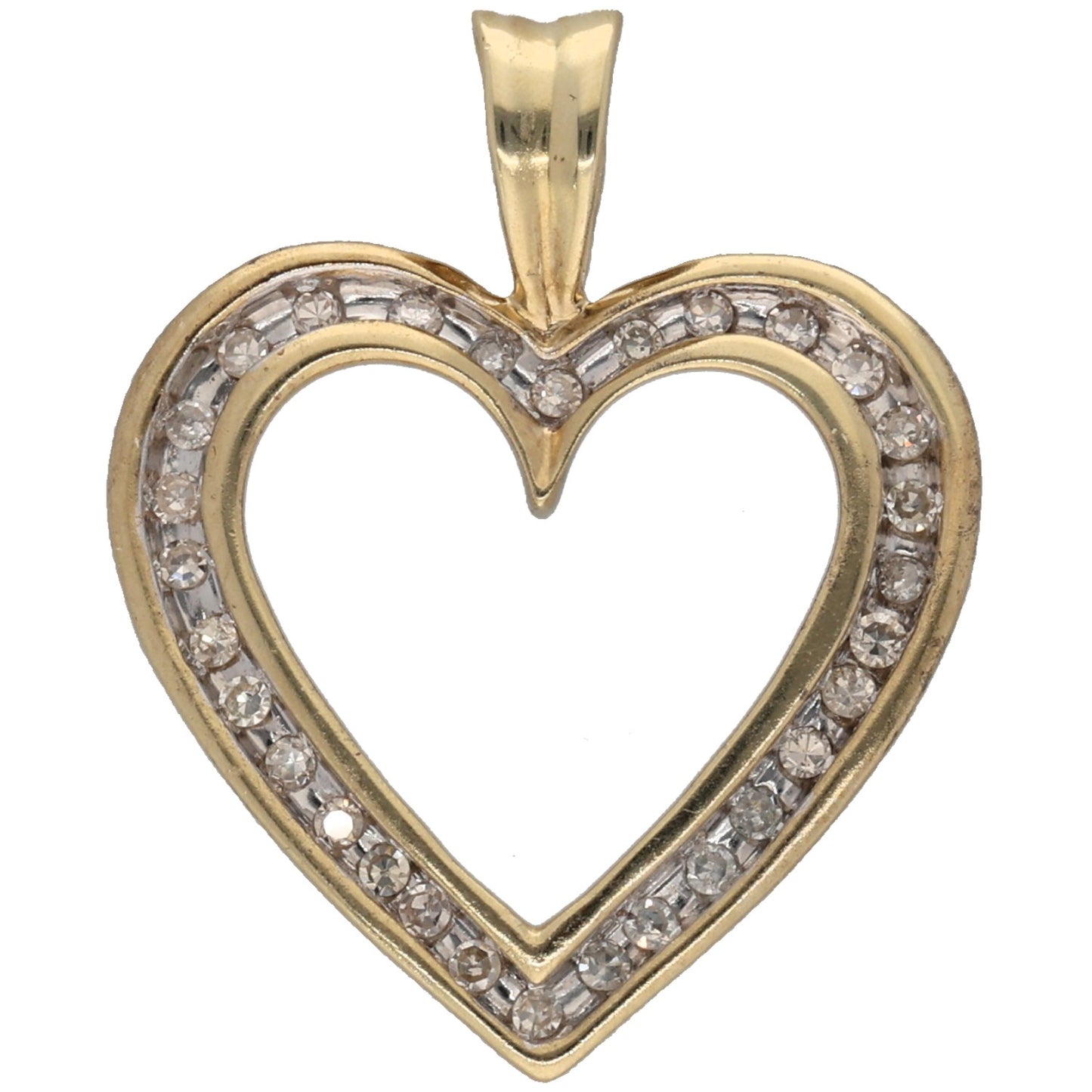 9ct Gold 0.29ct Diamond Heart Pendant