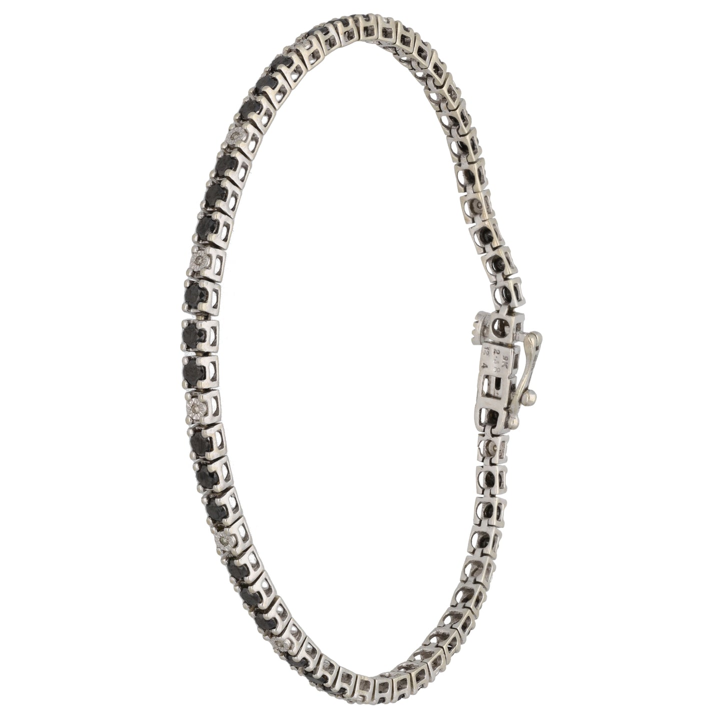 9ct White Gold 2.32ct Diamond Fancy Stone Set Bracelet