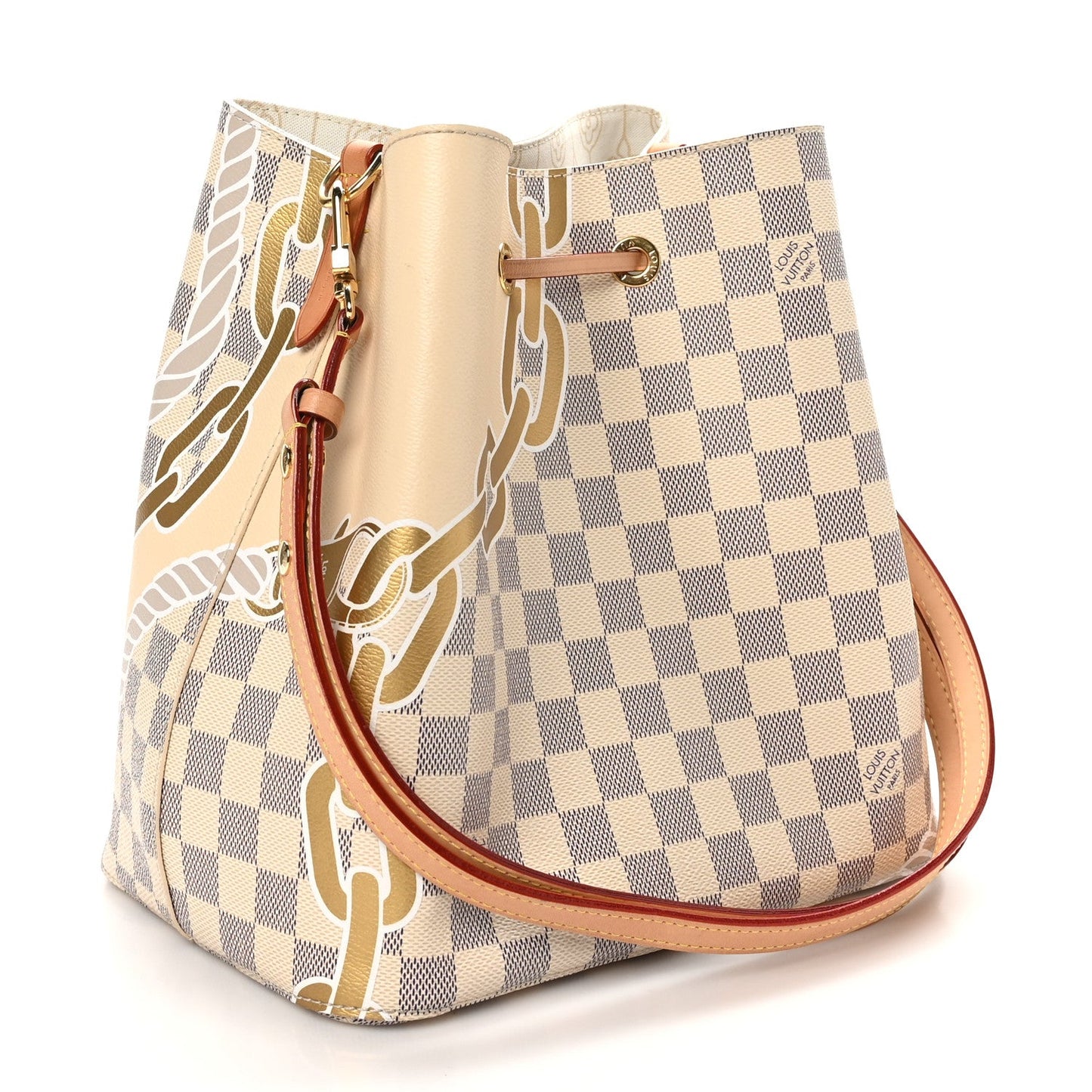 Louis Vuitton Nautical Neonoe MM Damier Azur Coated Canvas Bag - White