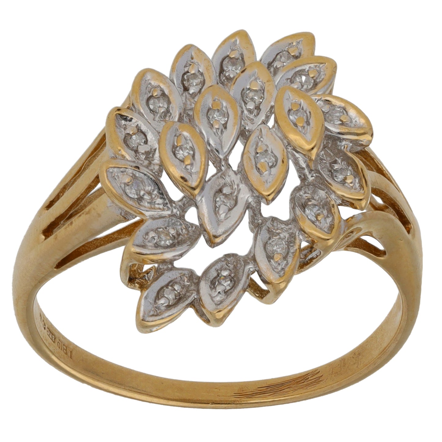 9ct Gold 0.10ct Diamond Dress/Cocktail Ring Size Q