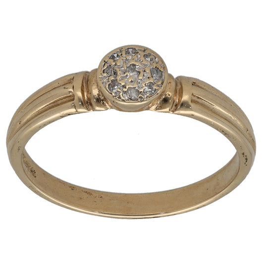 9ct Gold 0.045ct Diamond Cluster Ring Size P