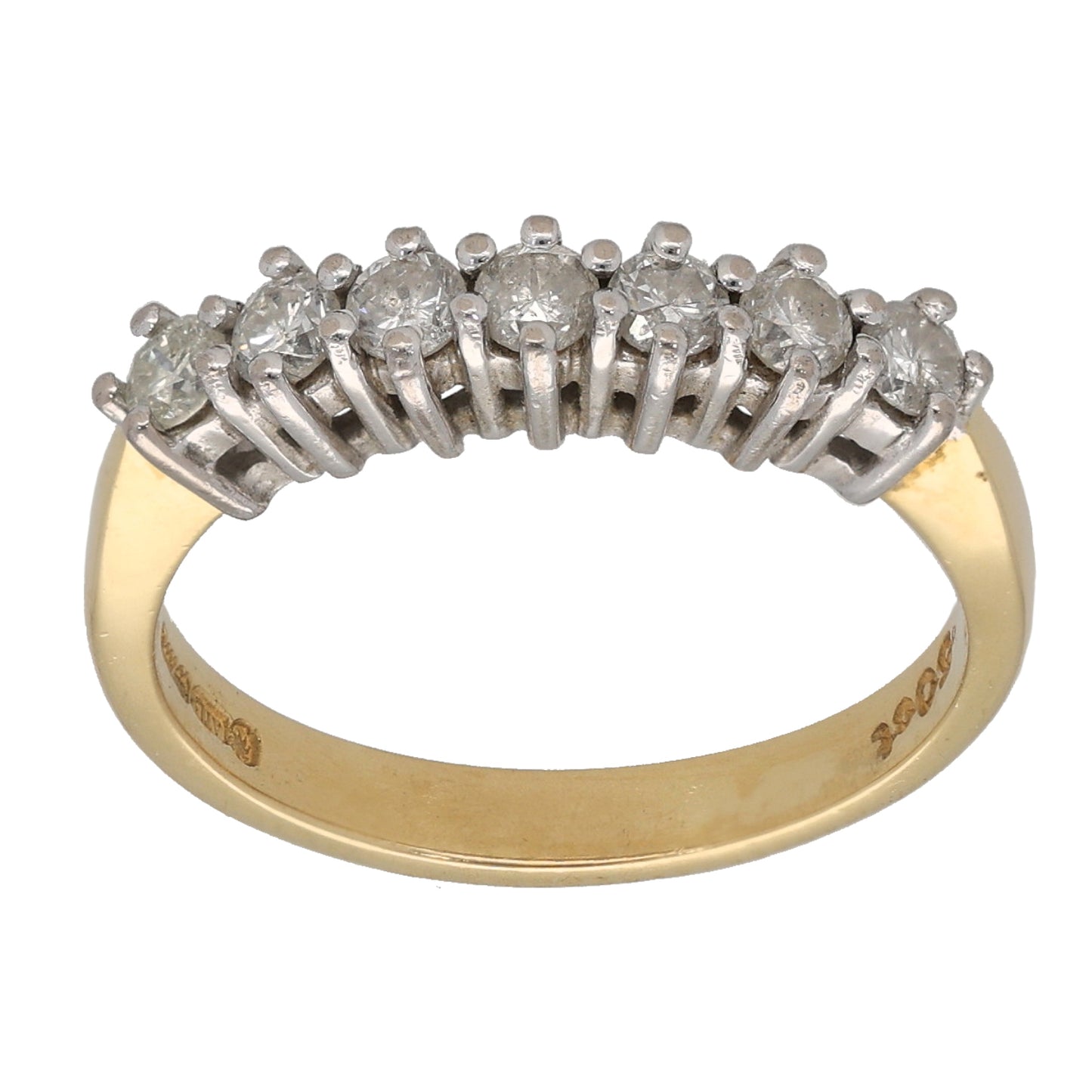 18ct Gold 0.50ct Diamond Half Eternity Ring Size L