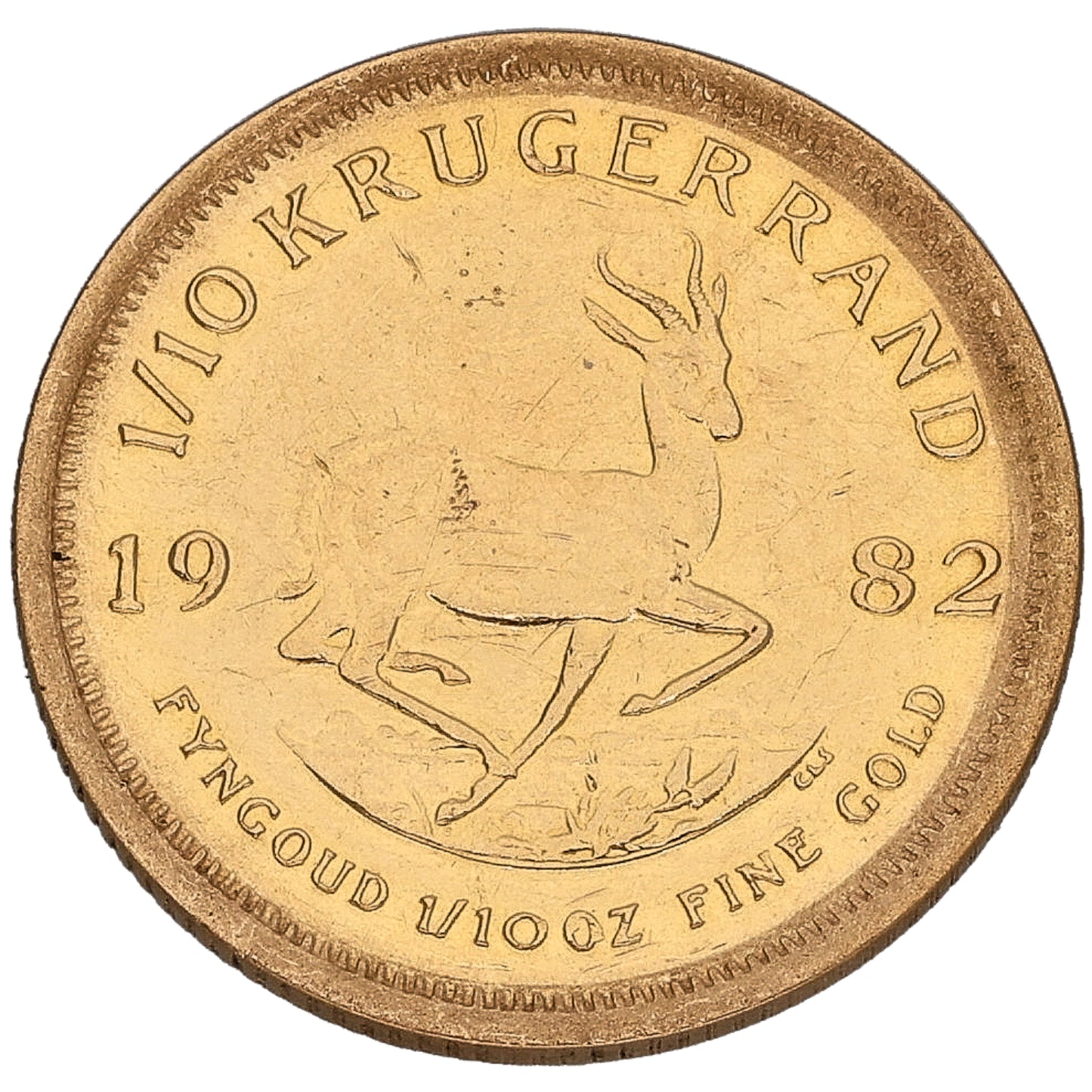 22ct Gold 1/10 OZ Krugerrand Coin 1982
