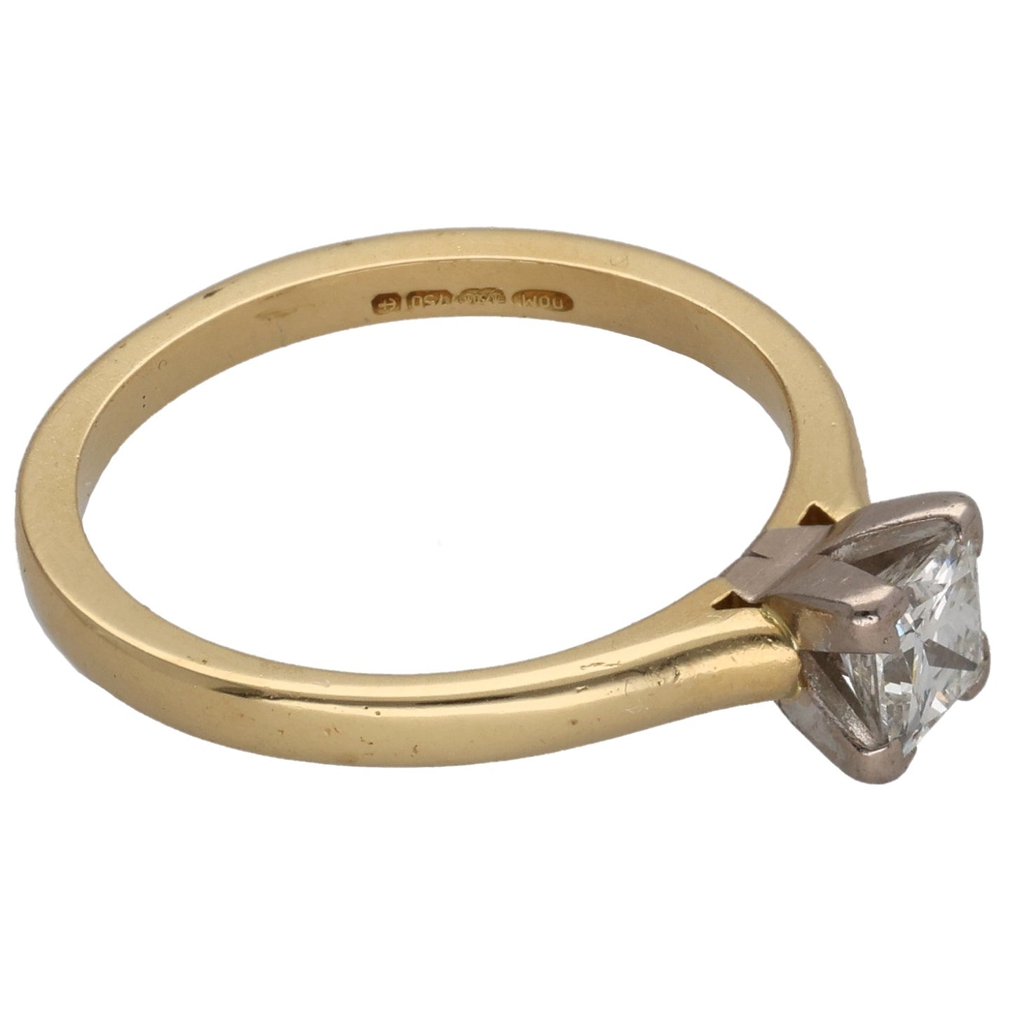18ct Gold 0.50ct Diamond Solitaire Ring Size L