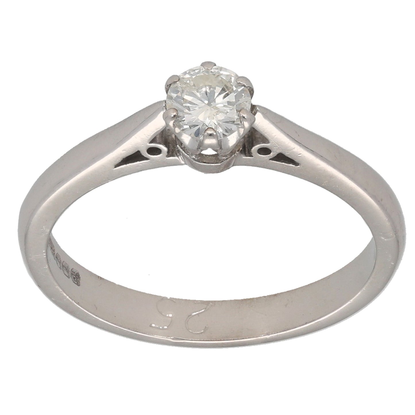 18ct White Gold 0.25ct Diamond Solitaire Ring Size L