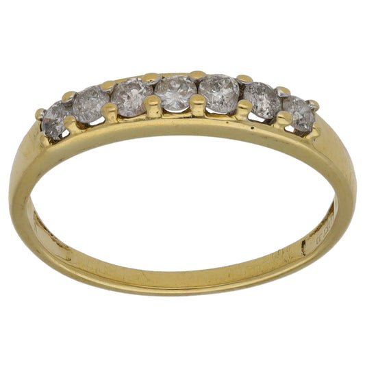 18ct Gold 0.33ct Diamond Half Eternity Ring Size L