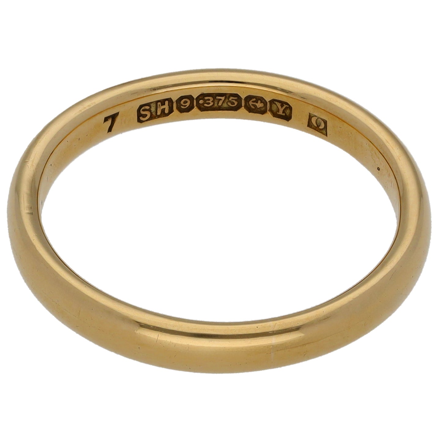 9ct Gold Plain Wedding Ring Size M