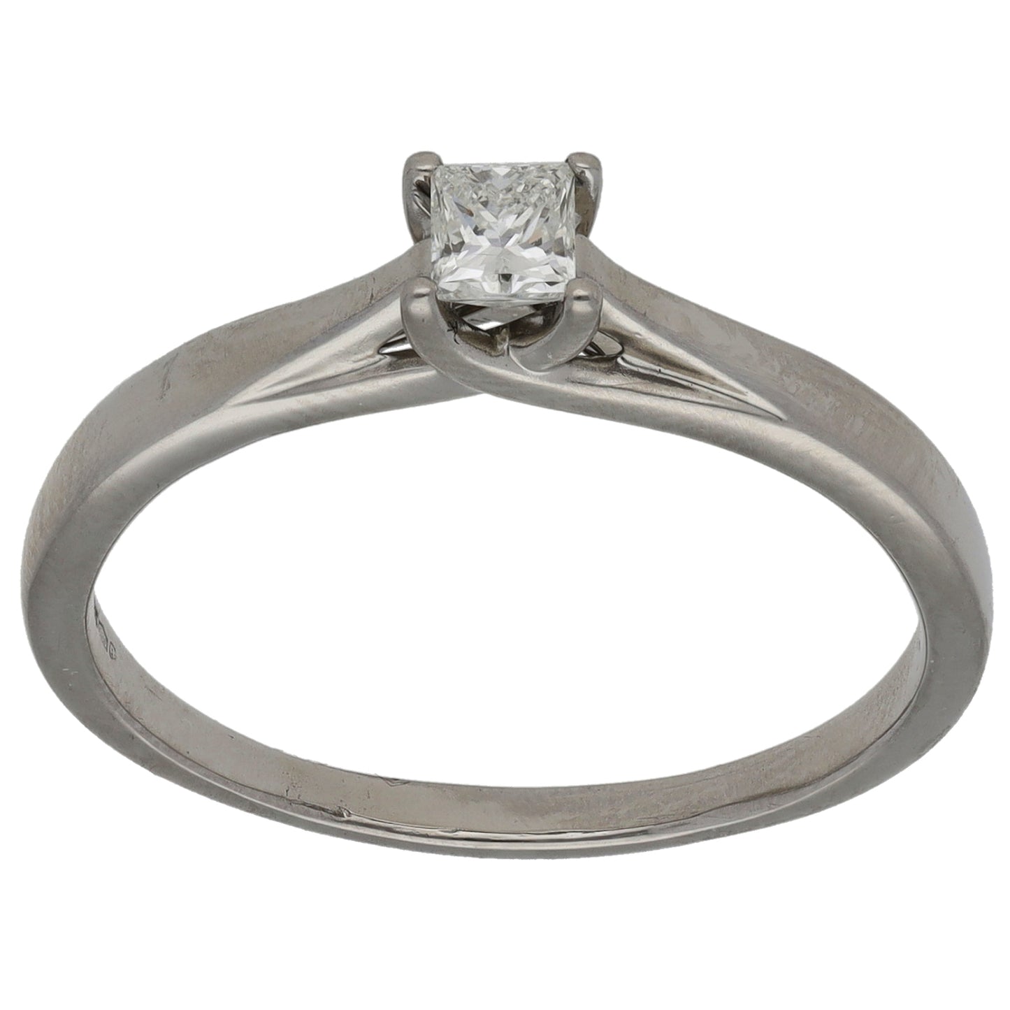Platinum 0.25ct Diamond Solitaire Ring Size S