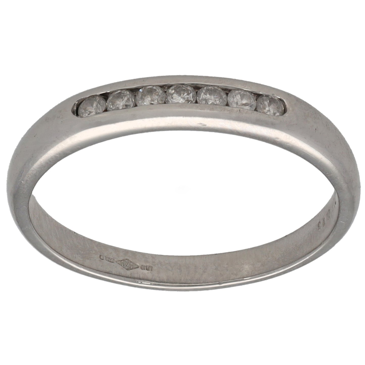 Platinum 0.13ct Diamond Half Eternity Ring Size M
