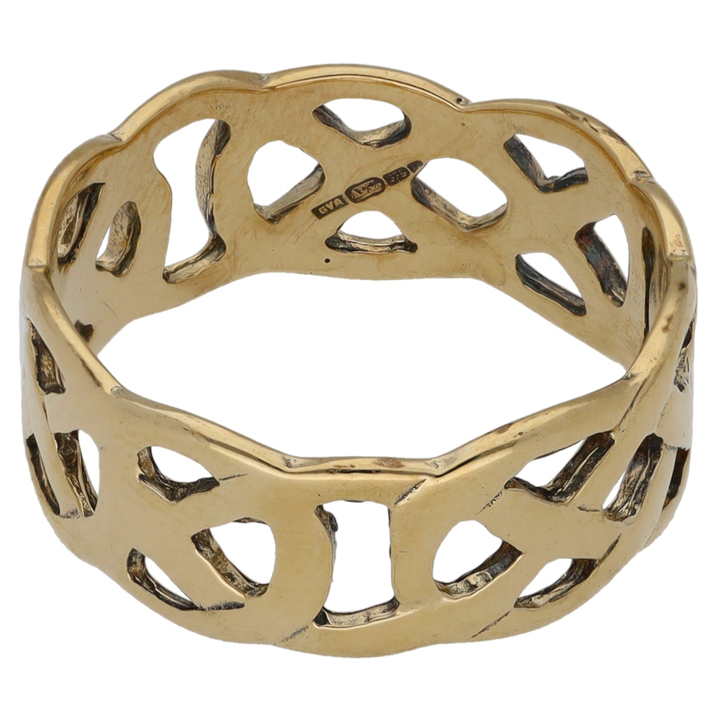 9ct Gold Patterned Wedding Ring Size L