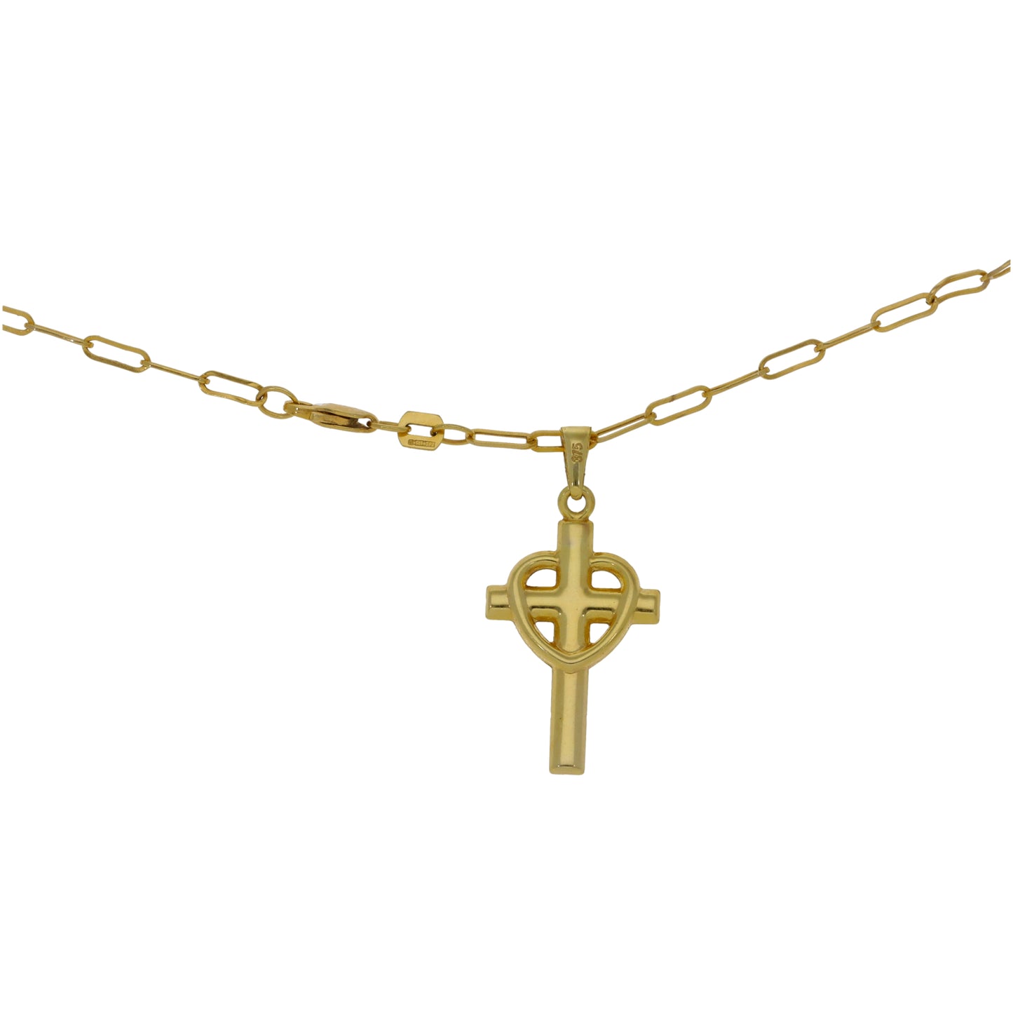 9ct Gold Cross Pendant With Chain
