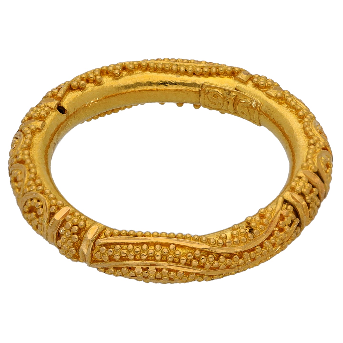 22ct Gold Patterned Wedding Ring Size M