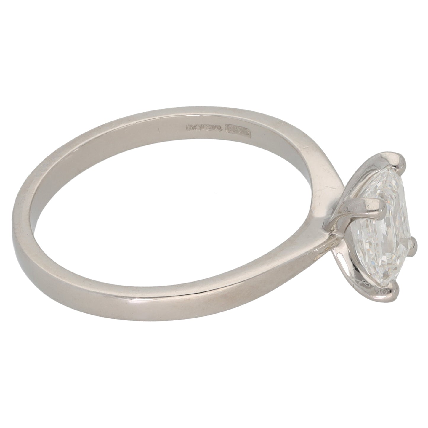 Platinum 0.90ct Diamond Solitaire Ring Size L