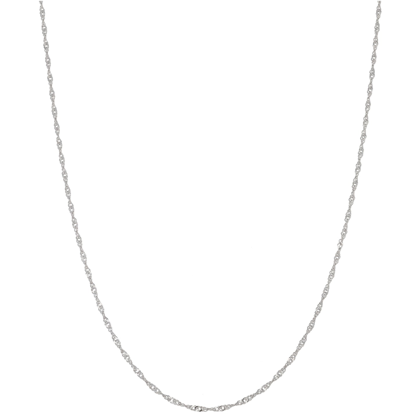 New 9ct White Gold Twist Curb Chain 20''