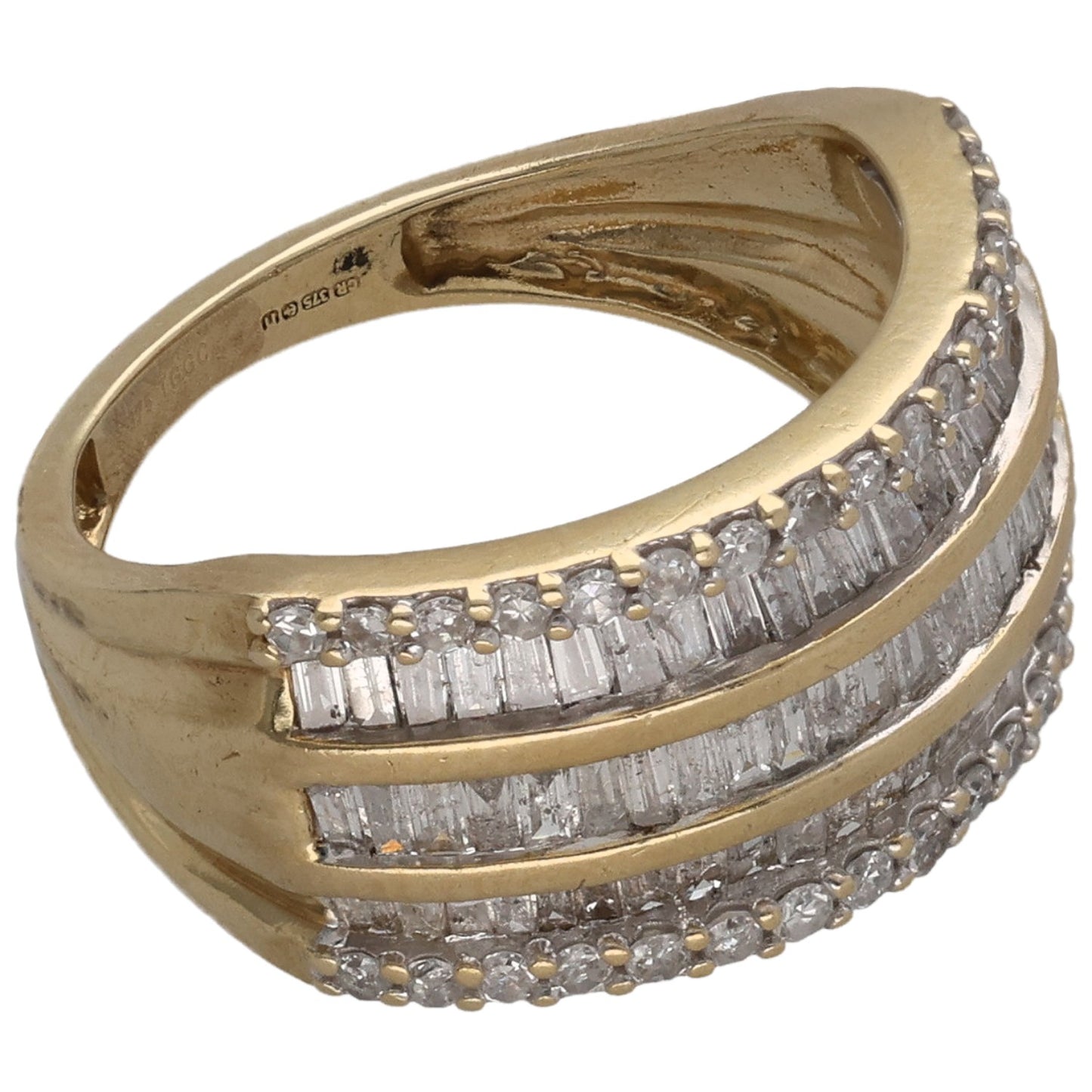 9ct Gold 1.78ct Diamond Cluster Ring Size J