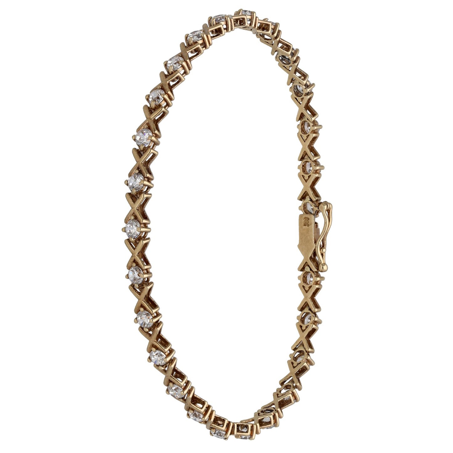 9ct Gold Cubic Zirconia Hugs & Kisses Bracelet