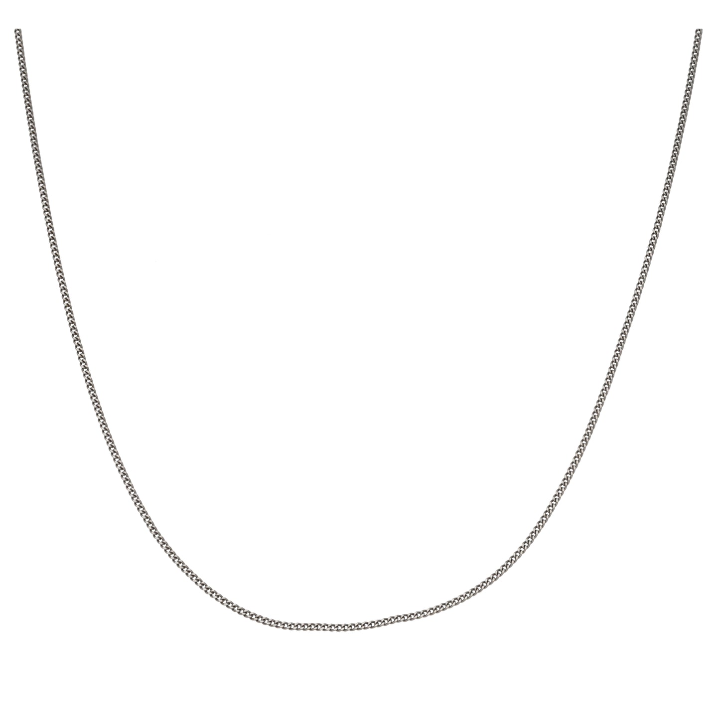 18ct White Gold Curb Chain 18"