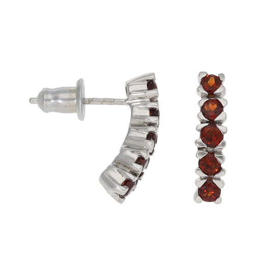 9ct White Gold Garnet Dress/Cocktail Earrings